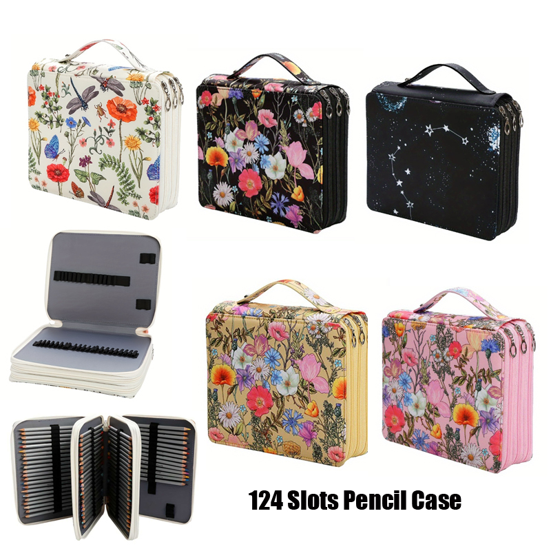 Pencil Case Large - 여아용 대용량 펜 상자, 124 슬롯