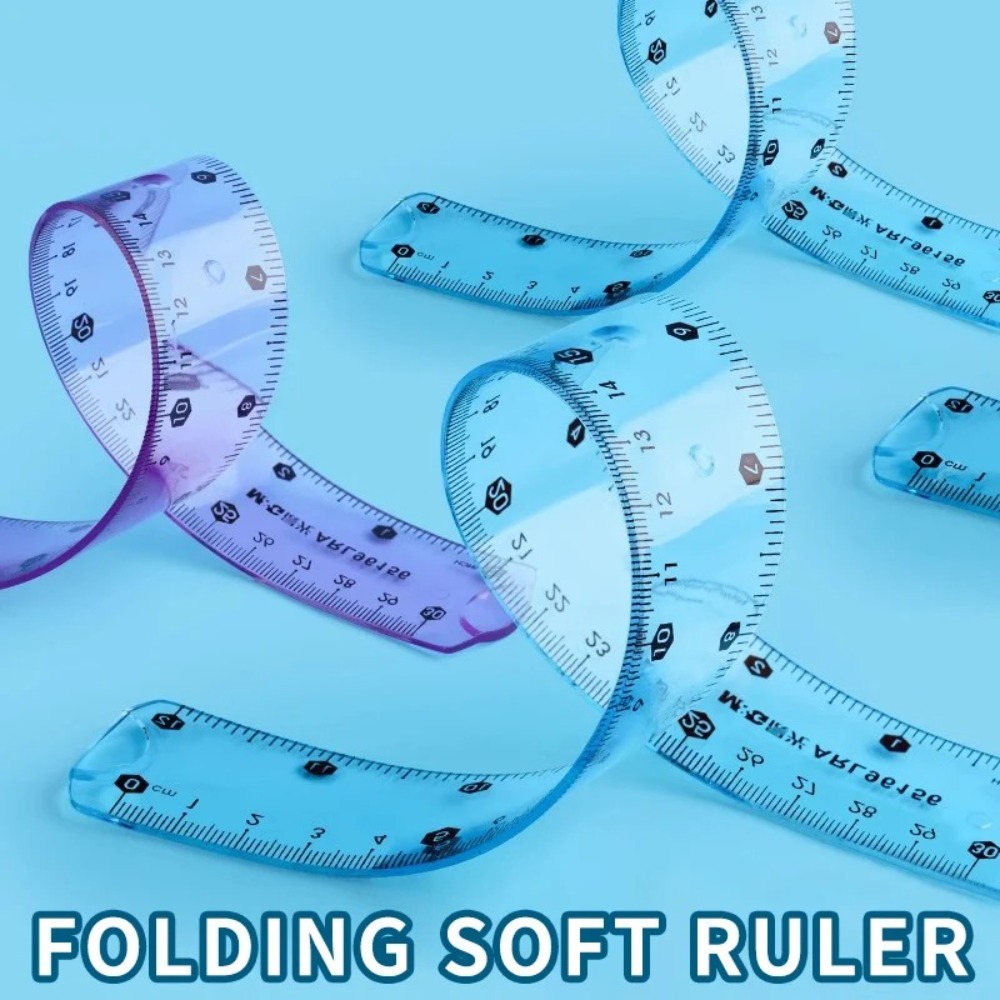 Ruler Set Transparent - 1/3개 투명 소프트 자, 유연한 깨지지