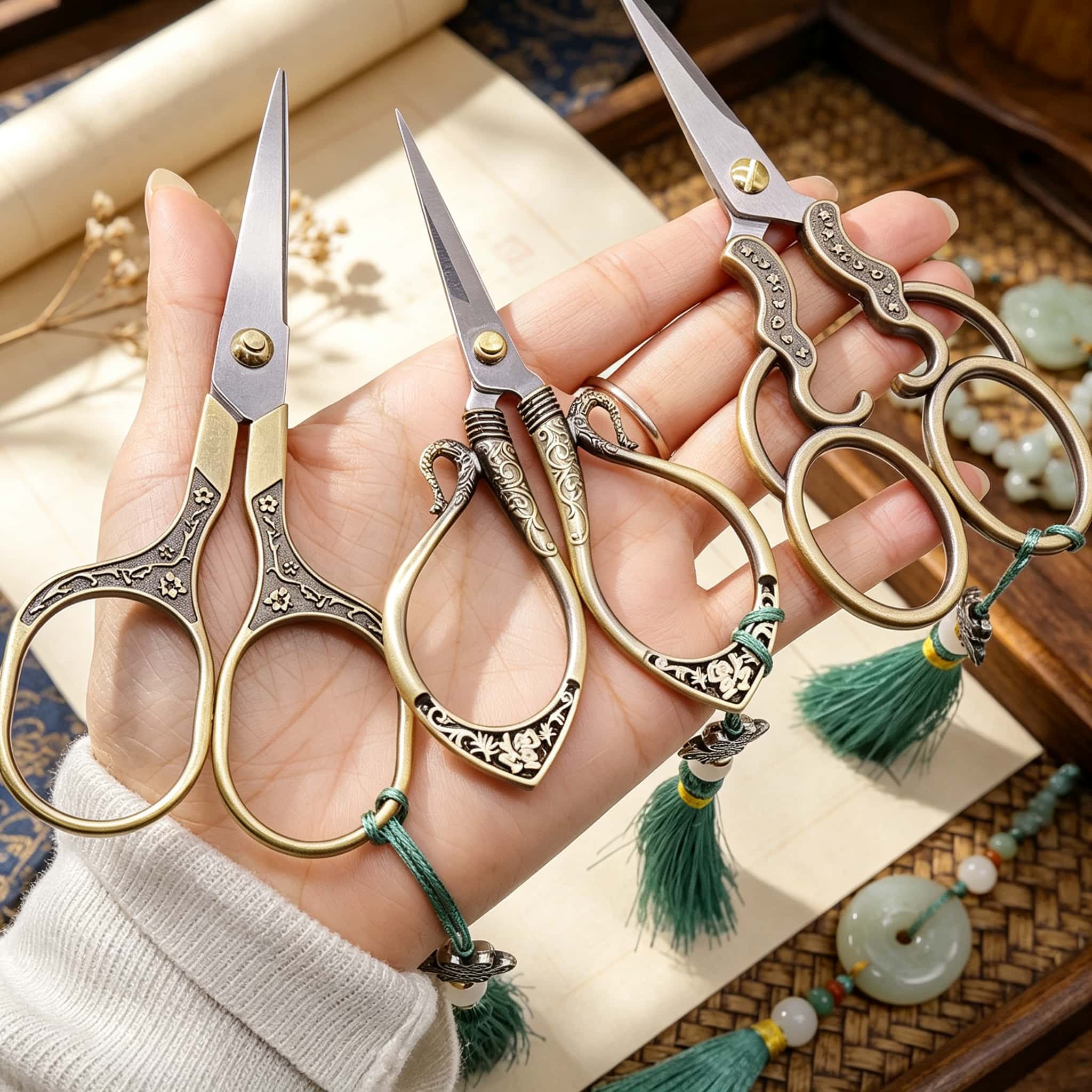 빈티지 재봉 가위 3종 세트 스테인리스 스틸 공예용 실 - Scissors Stainless Craft 리뷰 및 가격