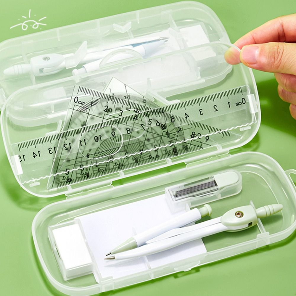 8종 플라스틱 자 세트, 컴퍼스, 지우개, 투명 각도기 - Ruler Set Transparent 리뷰 및 가격